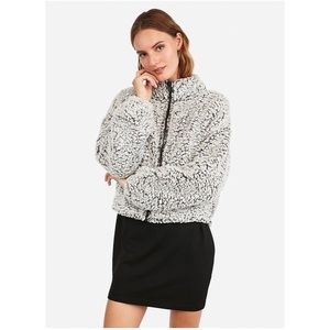 Full zip sherpa sweatshirt